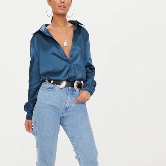 Satin button up - Picture 3 of 3